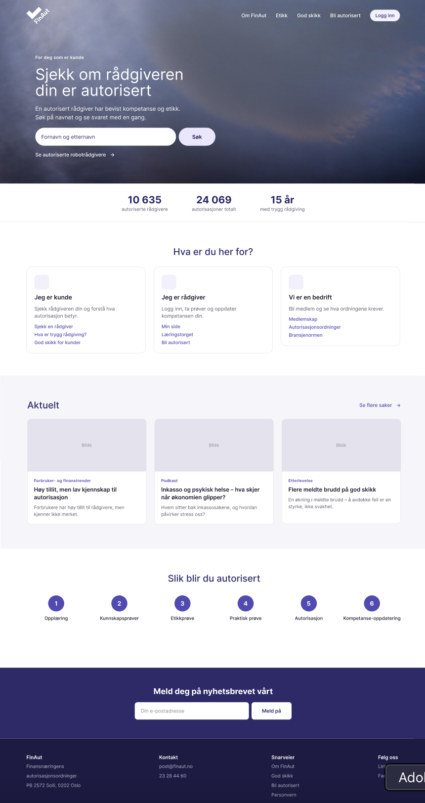Concept for My page: greeting, next task, status per scheme, tasks and messages